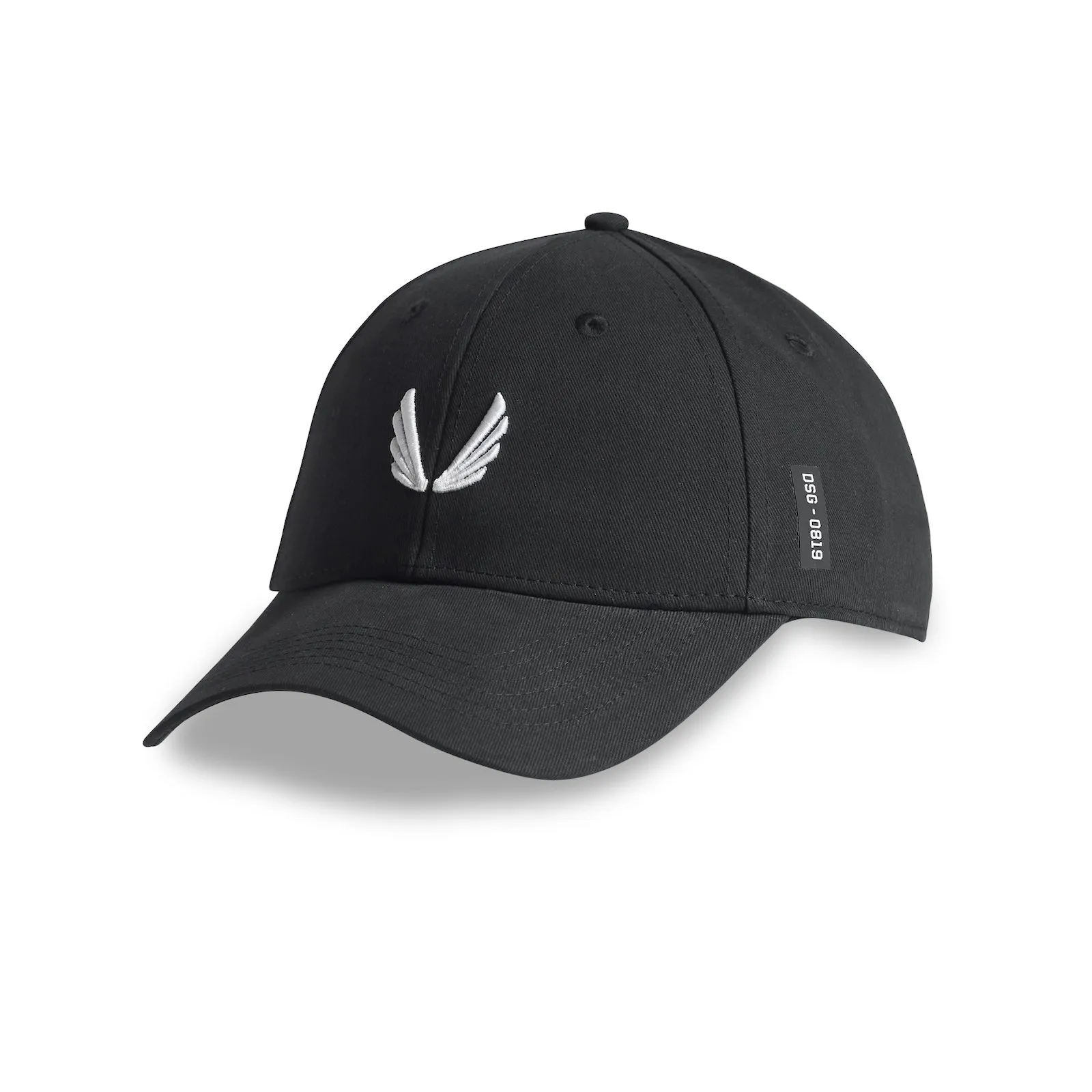 0819. Sport Cap -  Black/White "Wings"