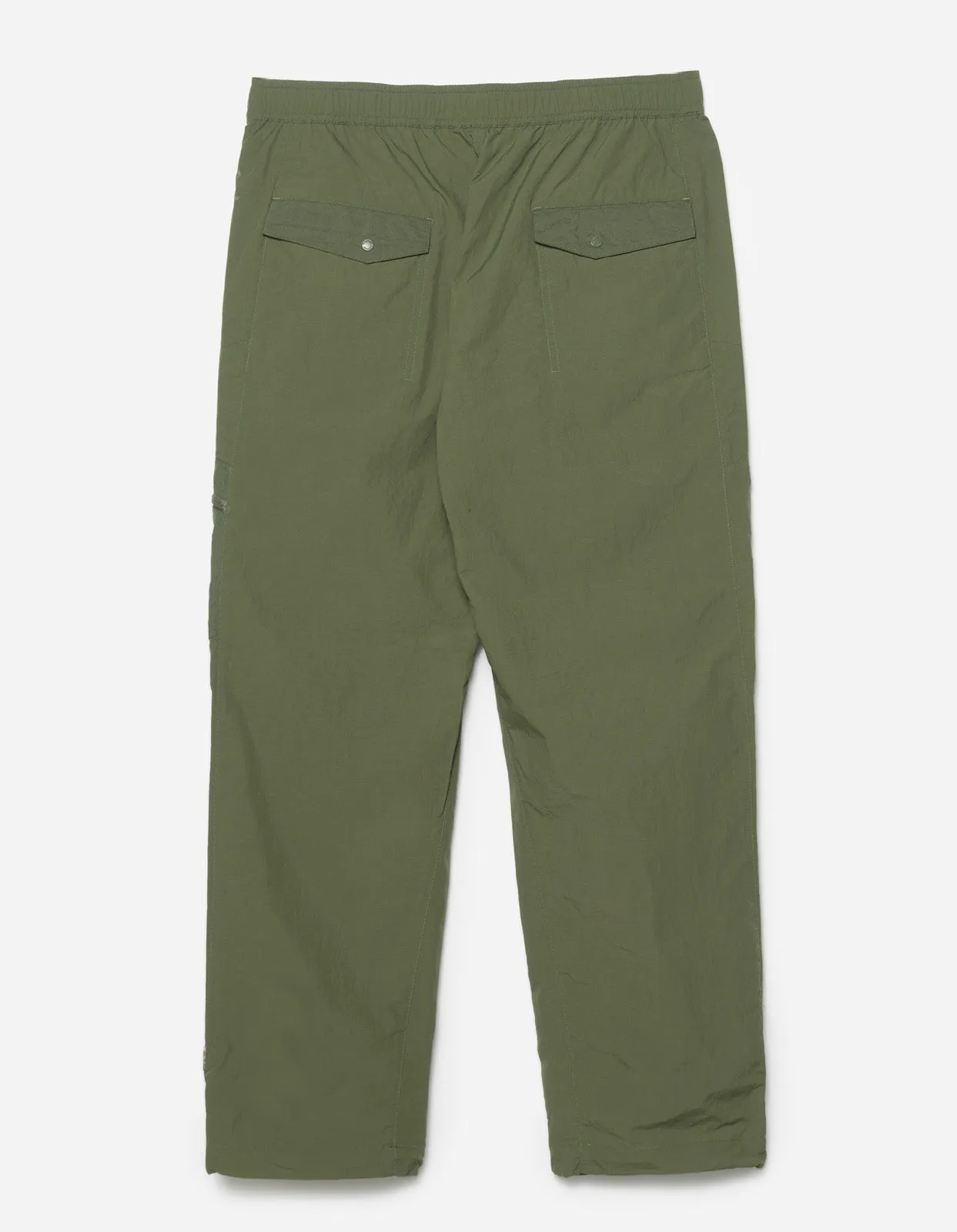 Olive Asymmetrical Cargo Track Pants | Sustainable Vegetable-Dyed | Olive Green