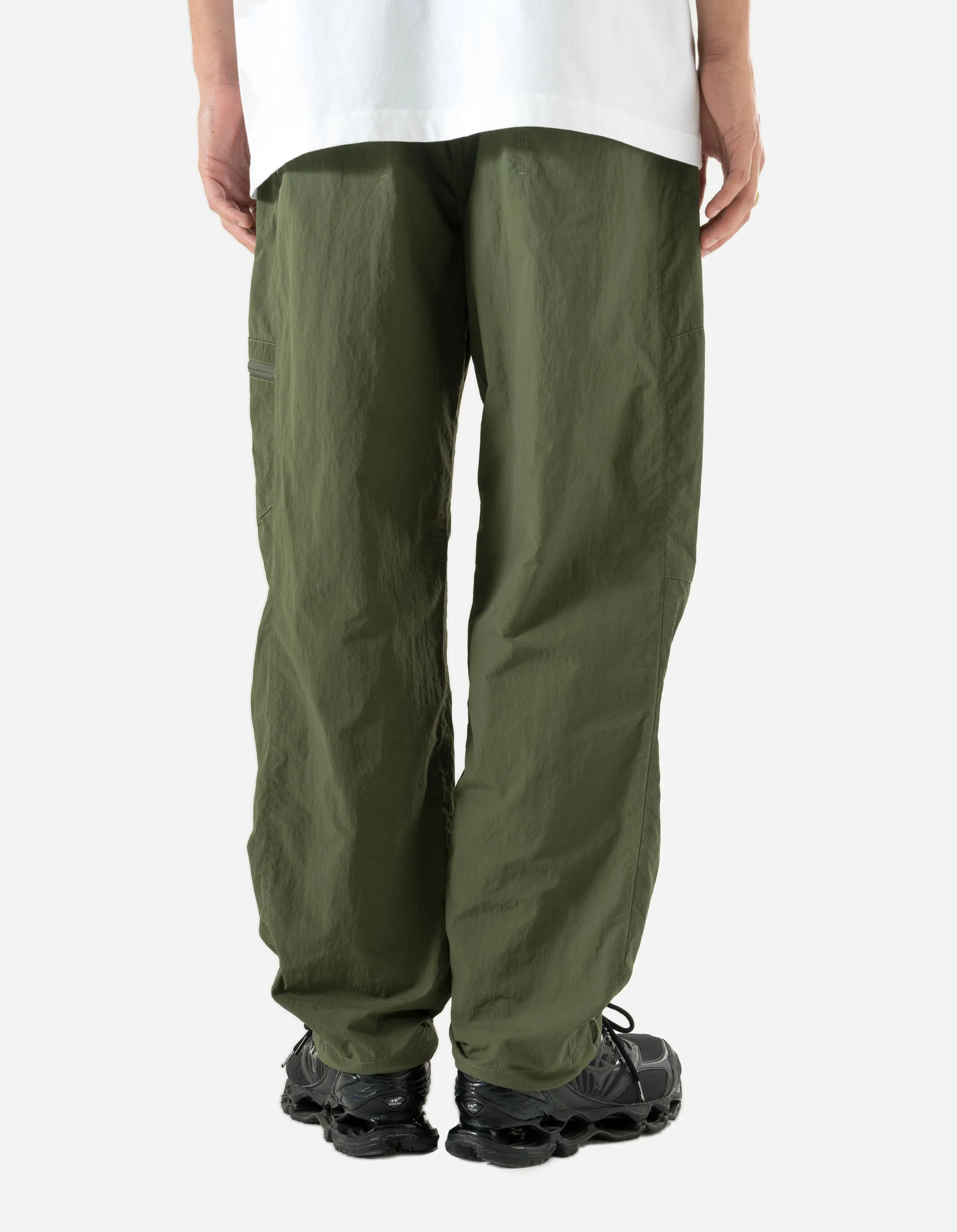 Olive Asymmetrical Cargo Track Pants | Sustainable Vegetable-Dyed | Olive Green