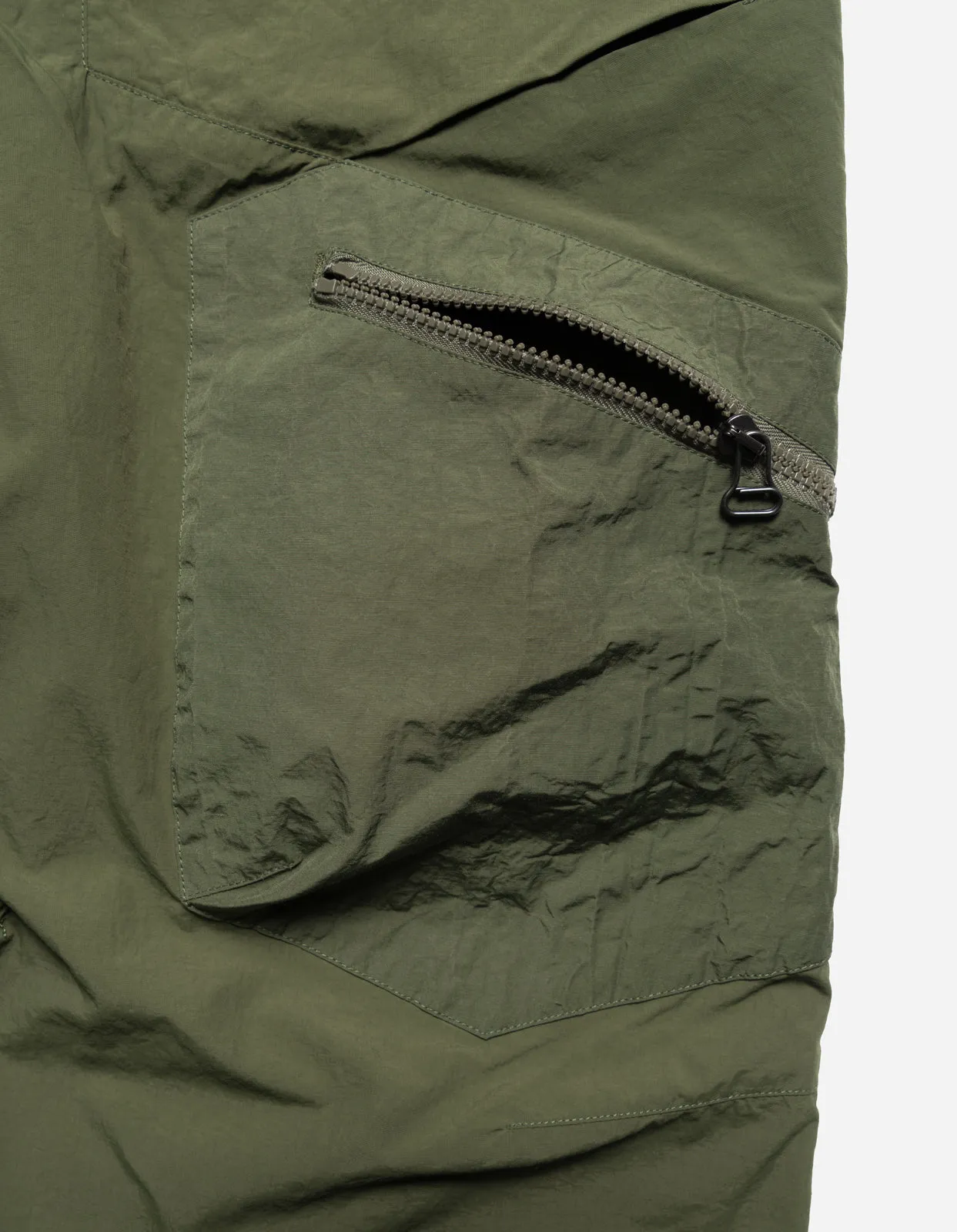 Olive Asymmetrical Cargo Track Pants | Sustainable Vegetable-Dyed | Olive Green