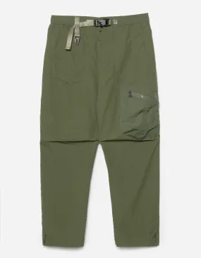 Olive Asymmetrical Cargo Track Pants | Sustainable Vegetable-Dyed | Olive Green