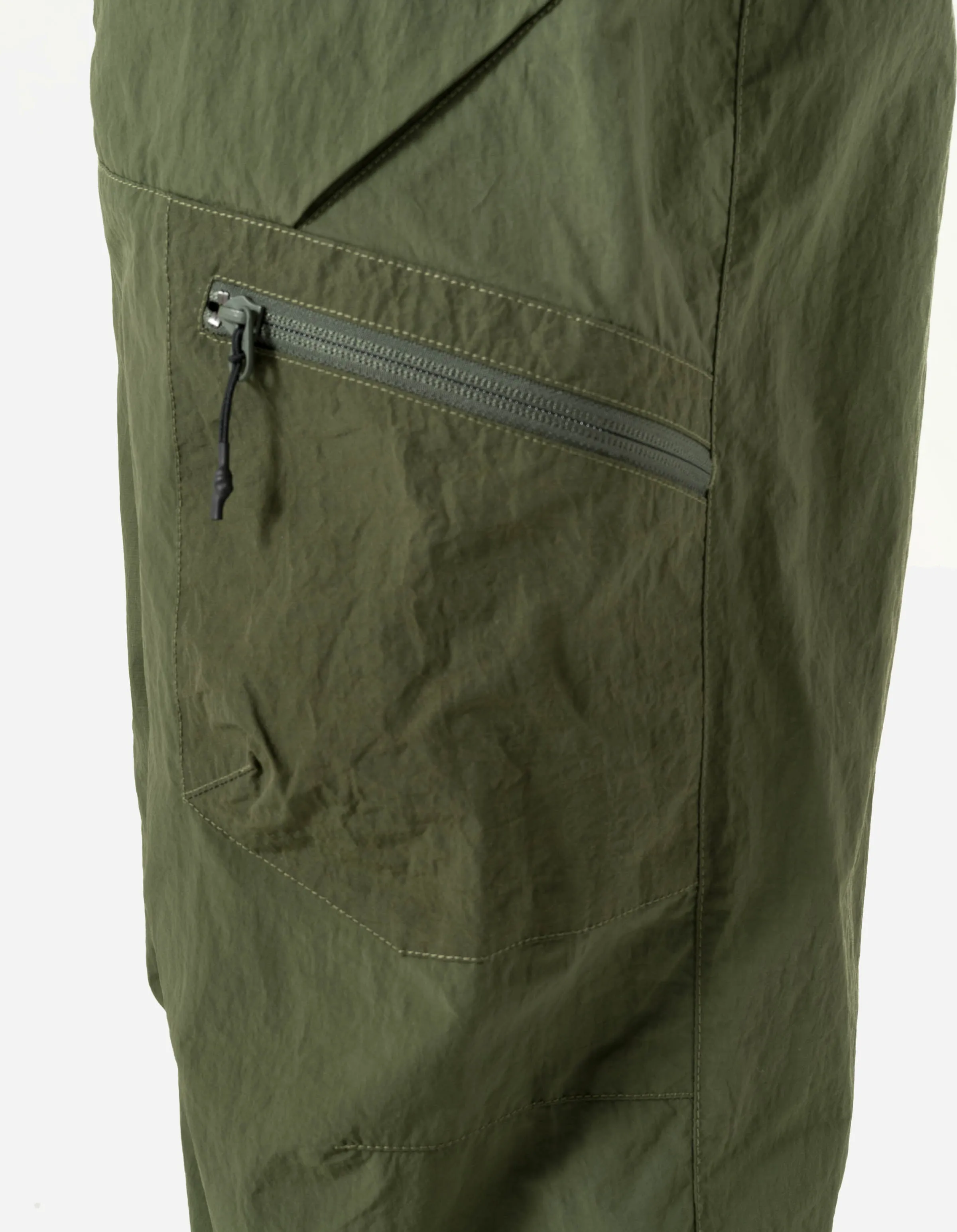 Olive Asymmetrical Cargo Track Pants | Sustainable Vegetable-Dyed | Olive Green