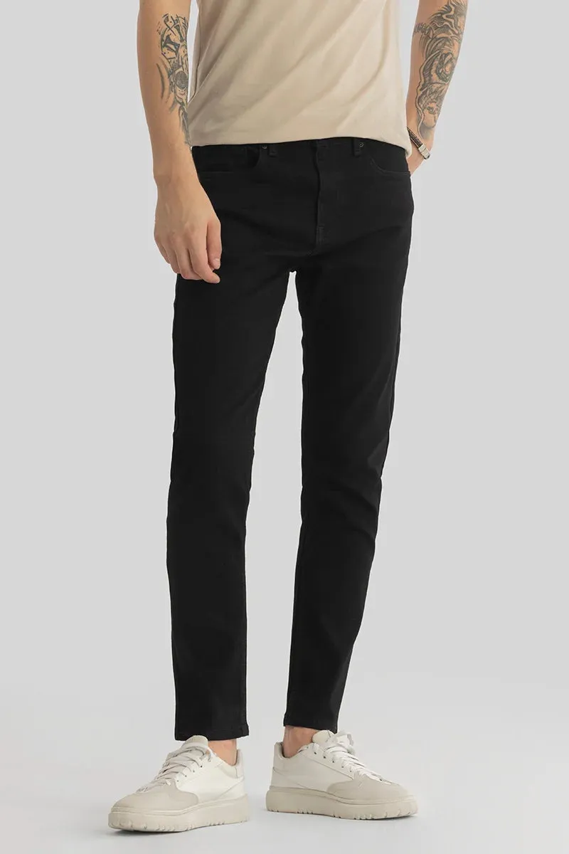 Alexandre Slim Fit Plain Black Jeans