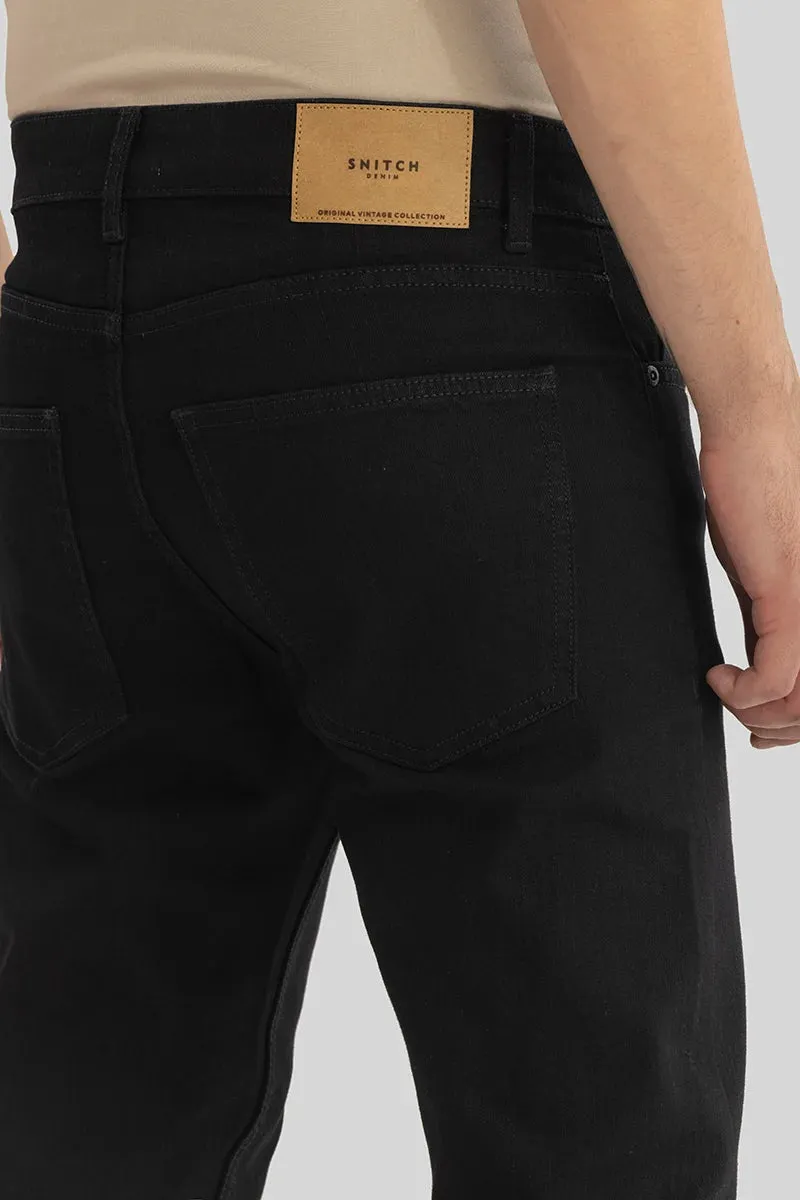 Alexandre Slim Fit Plain Black Jeans