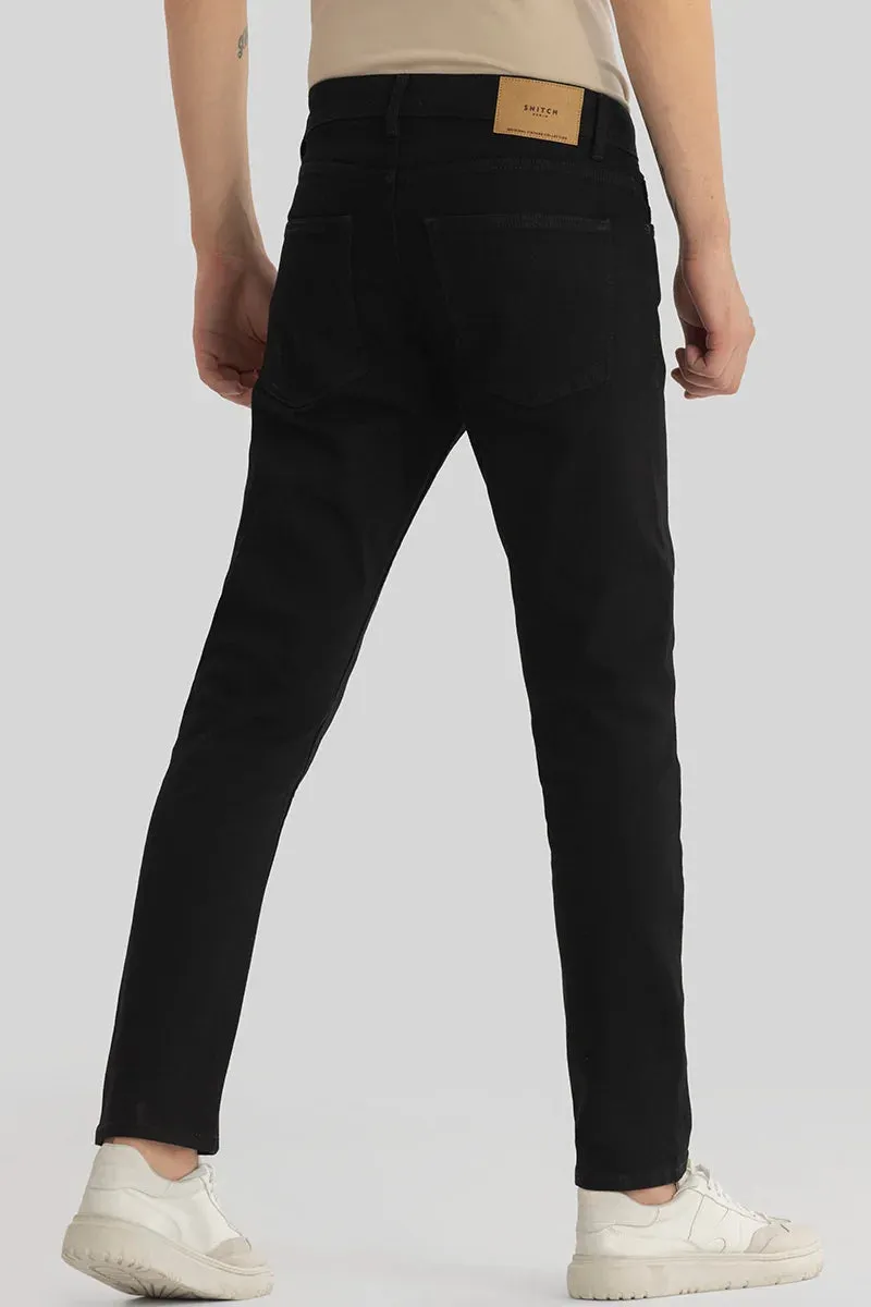 Alexandre Slim Fit Plain Black Jeans