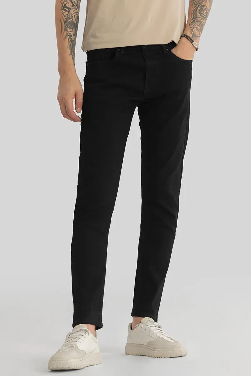 Alexandre Slim Fit Plain Black Jeans