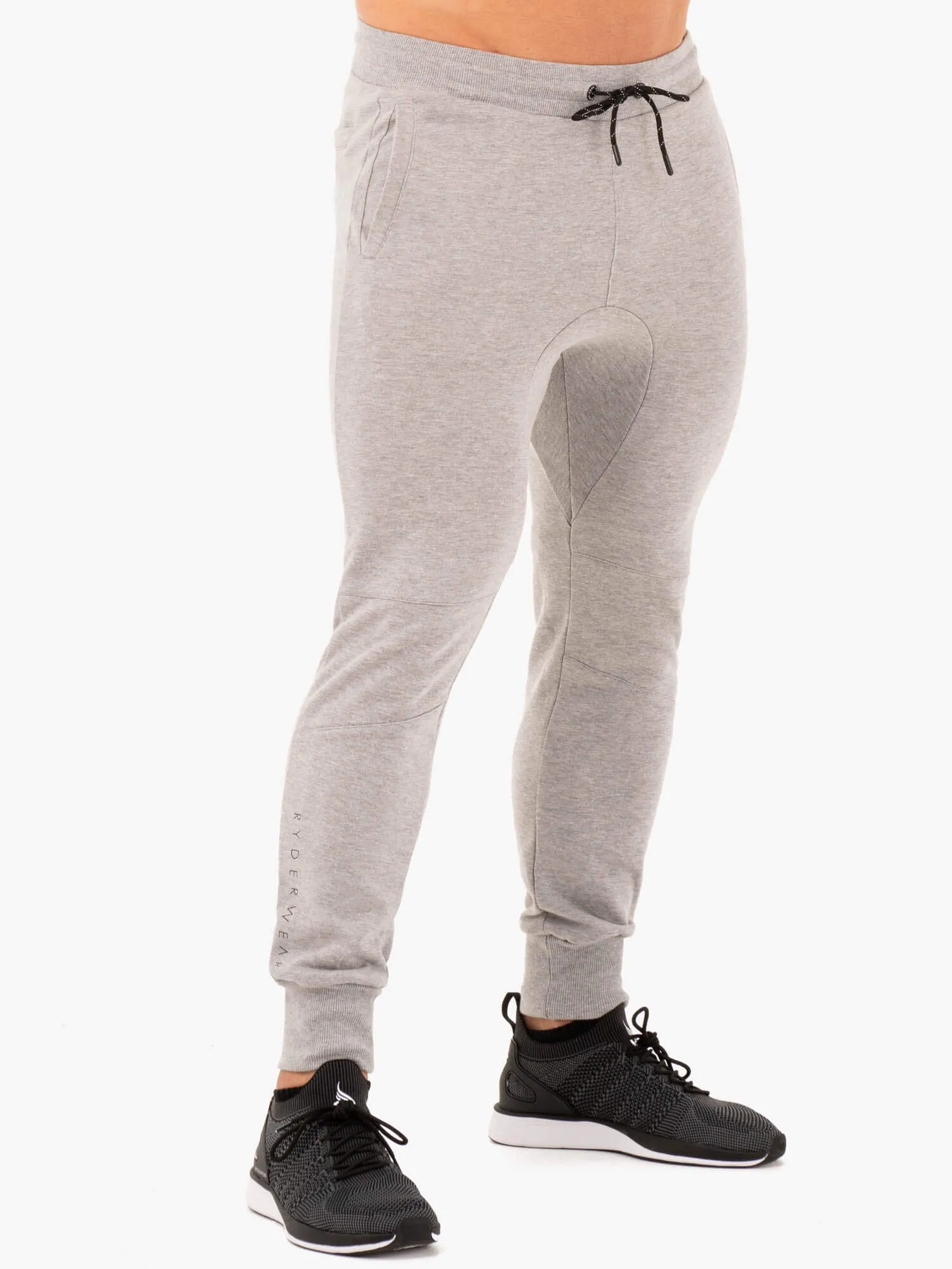 Athletic Fleece Track Pants - Grey Marl