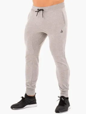 Athletic Fleece Track Pants - Grey Marl