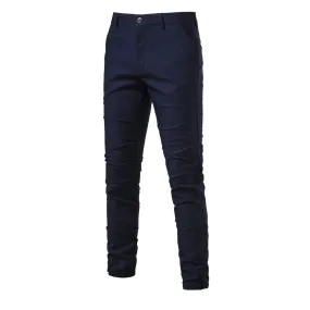 Autumn Business Social Casual Slim Men's Pants Top Quality Smooth Fit Cotton Trousers Pencil Pants for Men