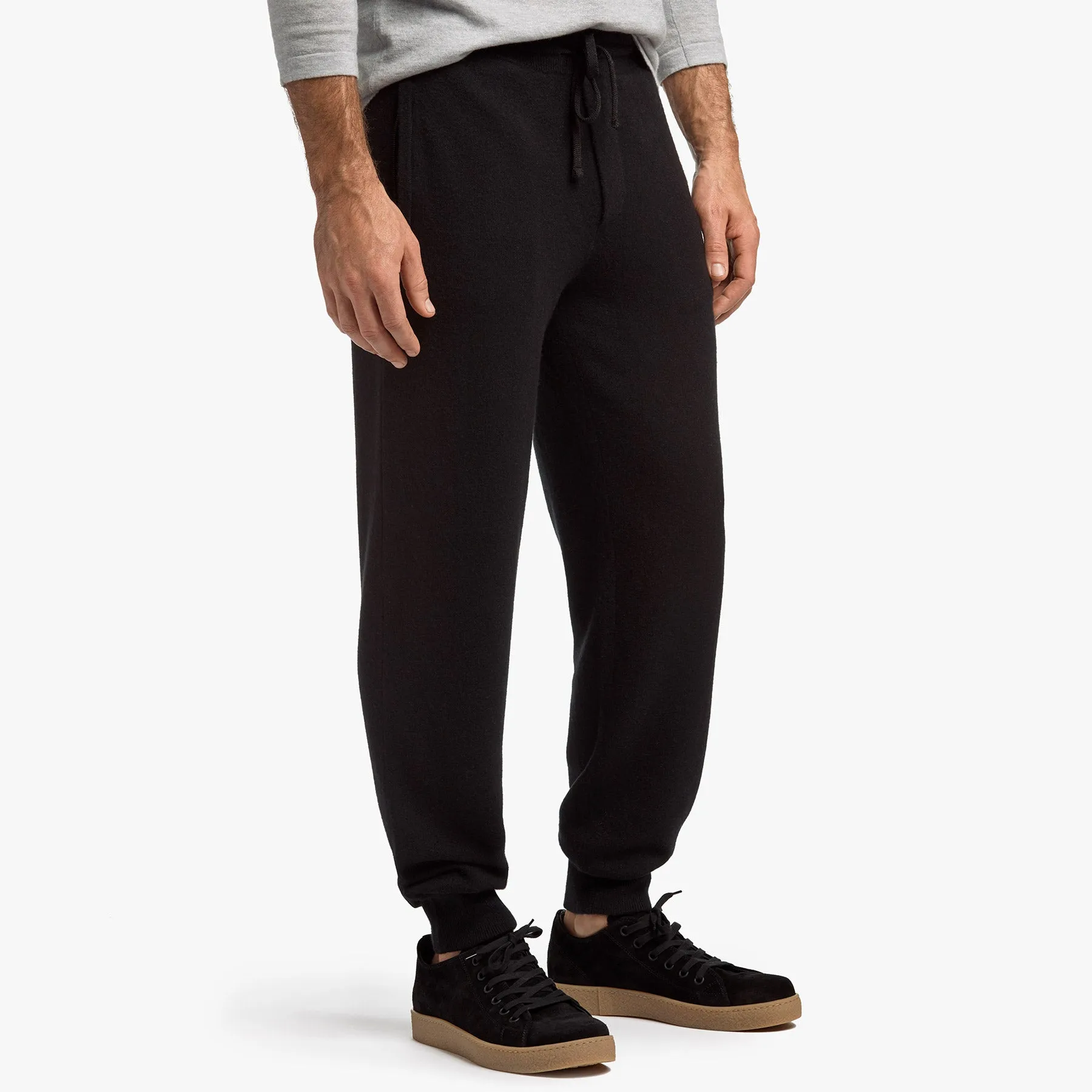 Premium Black Baby Cashmere Track Pant - Comfortable and Luxurious