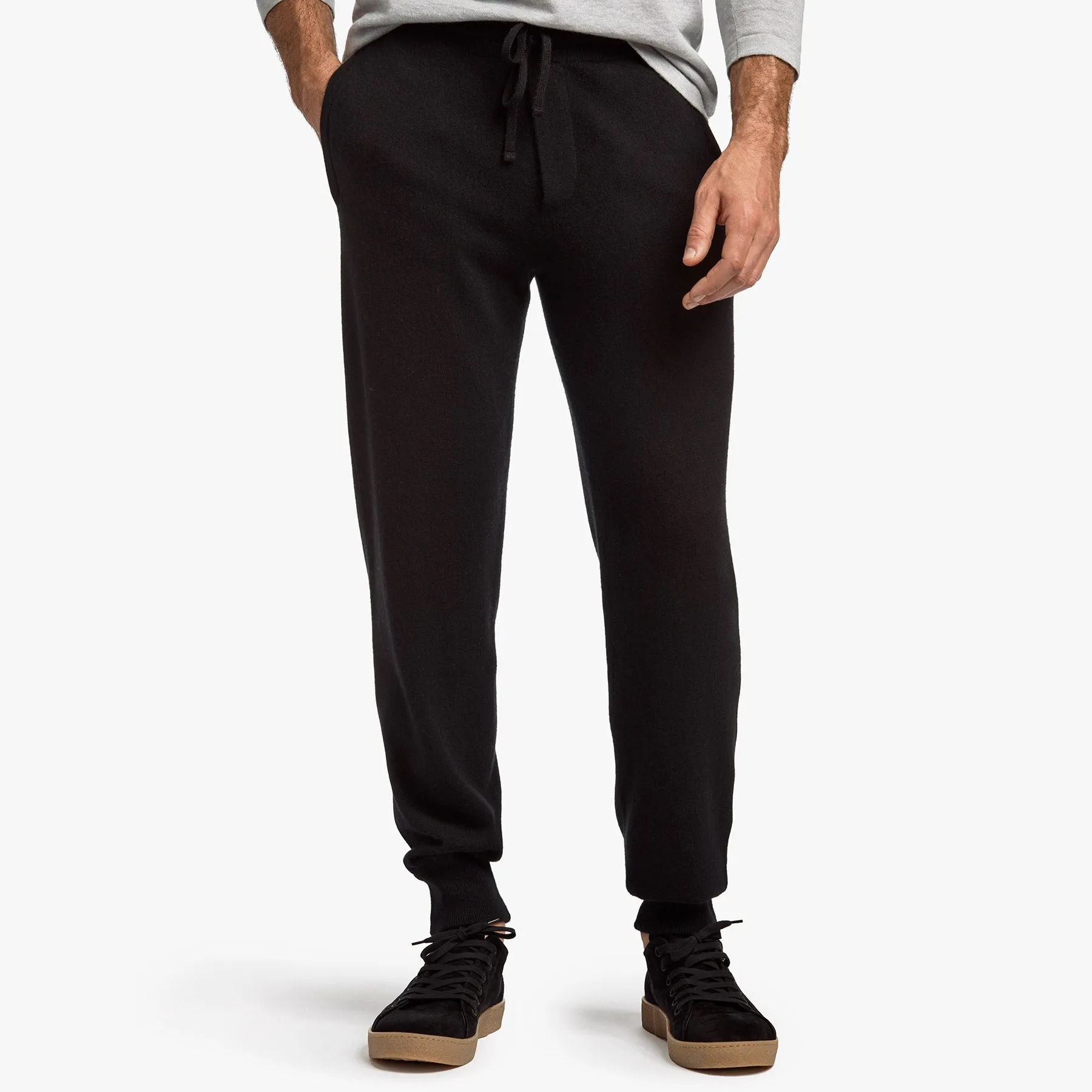 Premium Black Baby Cashmere Track Pant - Comfortable and Luxurious