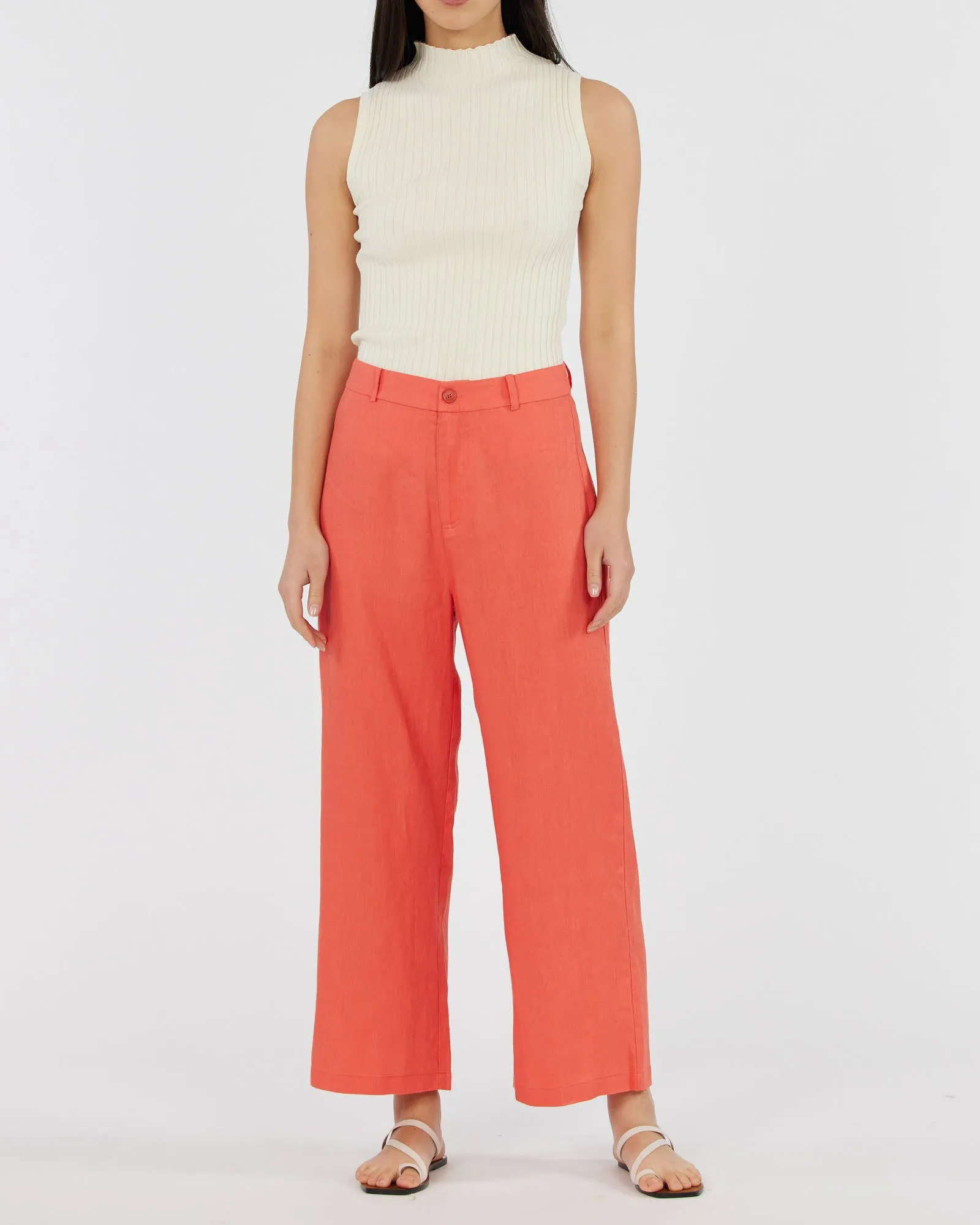 Barossa Linen Pant - Poppy