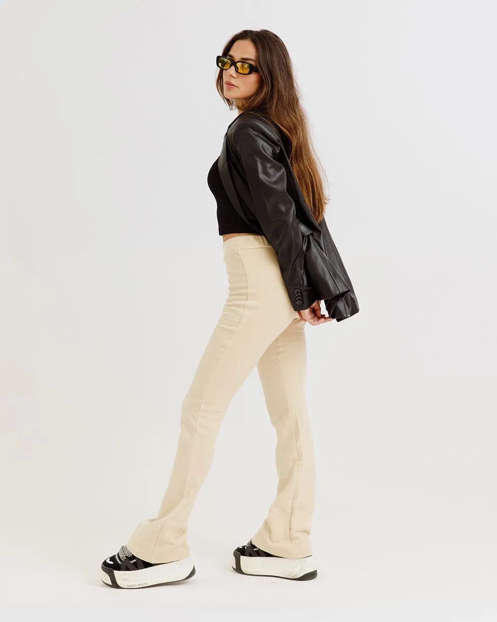 Beige Flare Pants