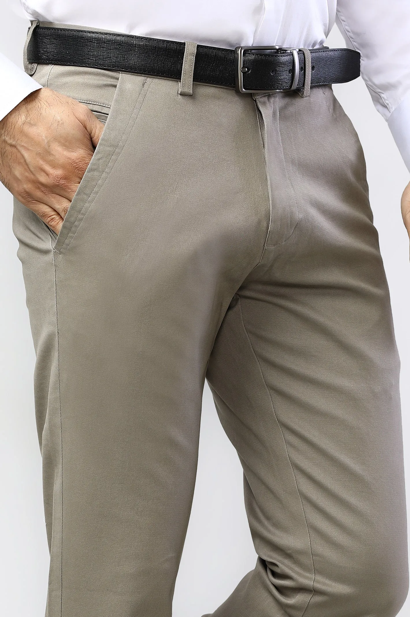 Beige Smart Fit Cotton Chino