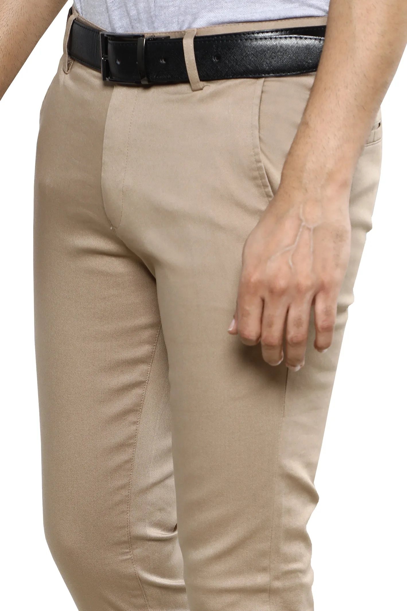 Beige Smart Fit Cotton Chino