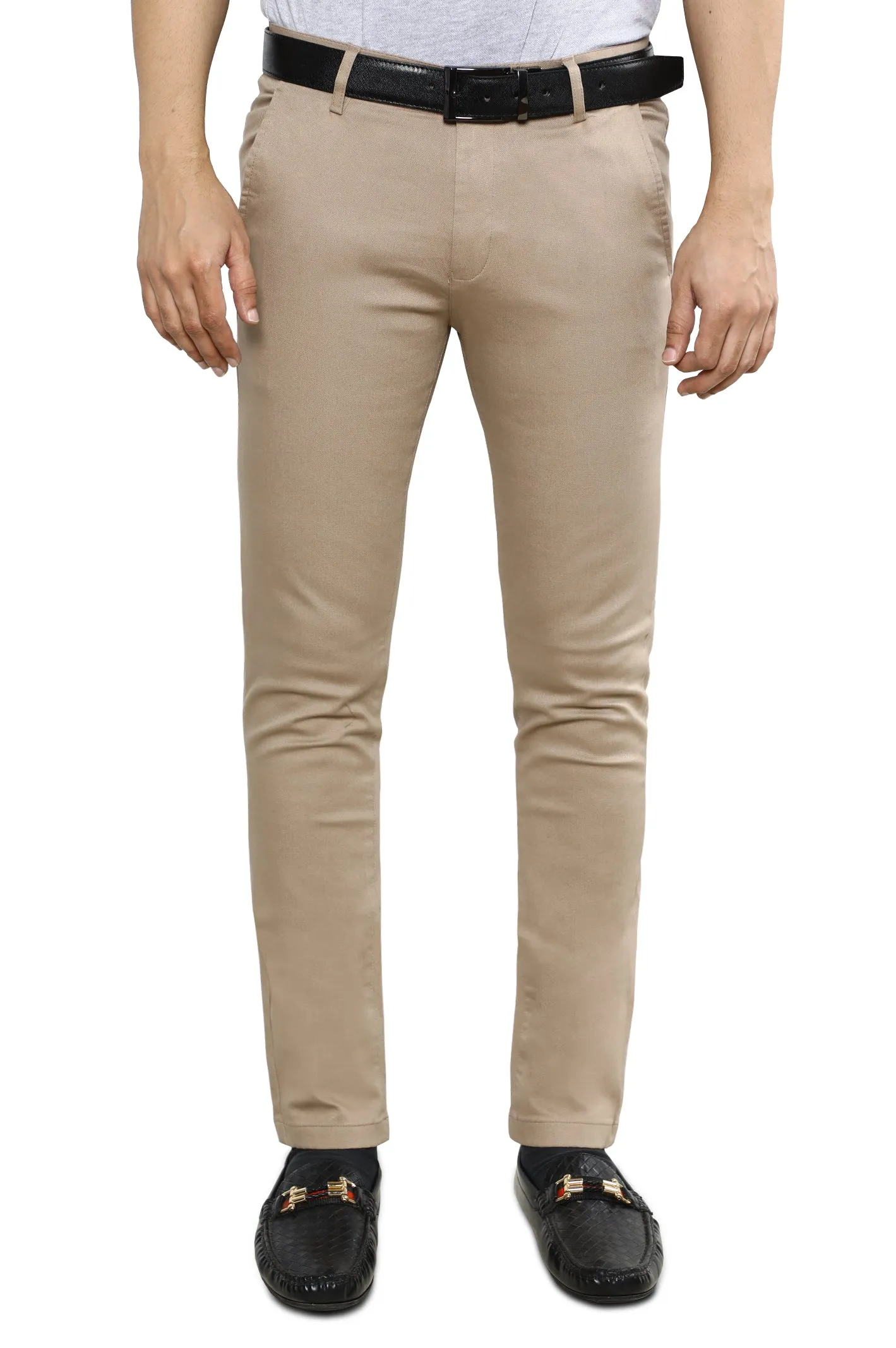 Beige Smart Fit Cotton Chino