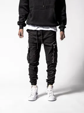 Black Cargo Slim Fit Pants