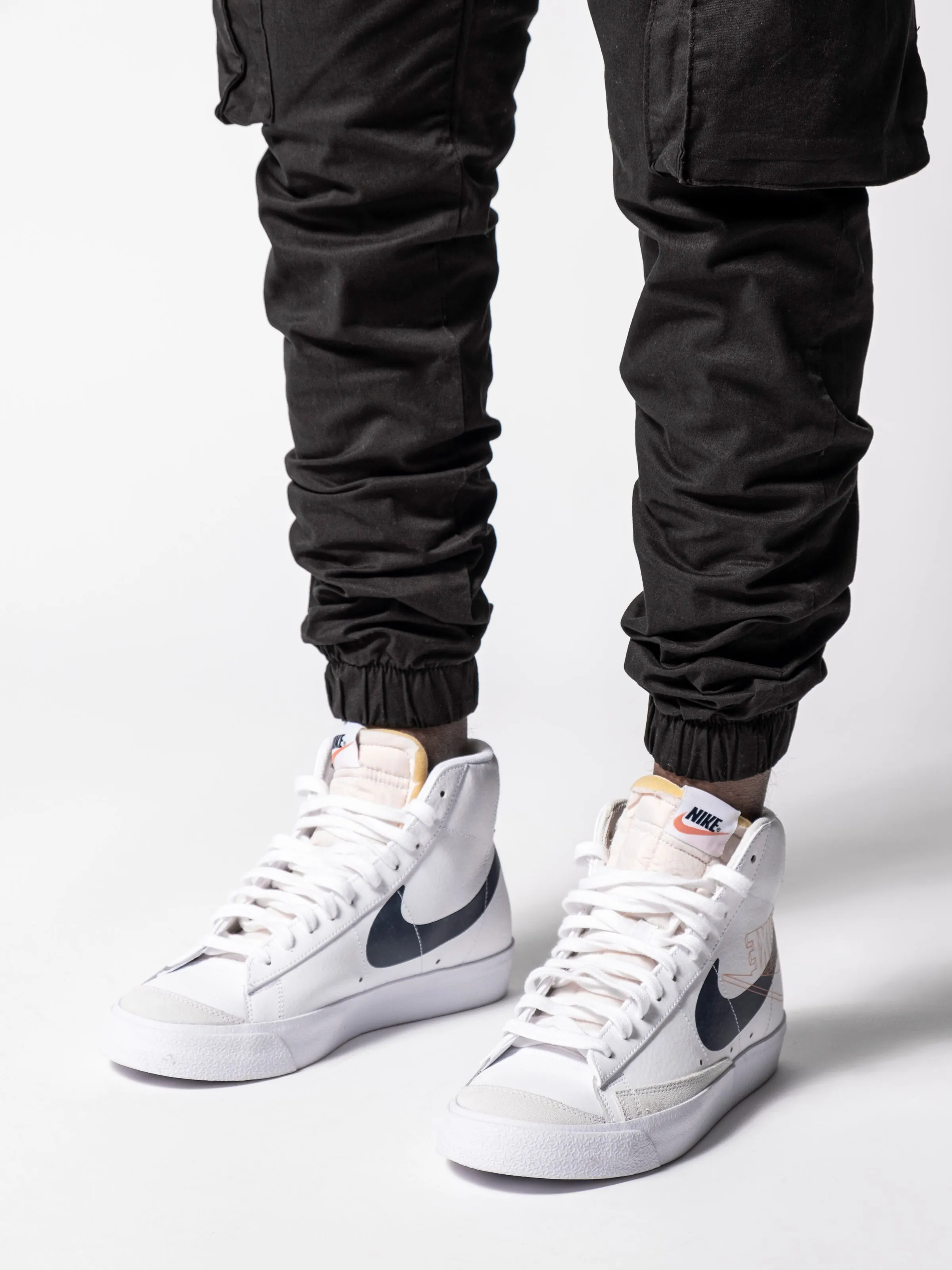 Black Cargo Slim Fit Pants