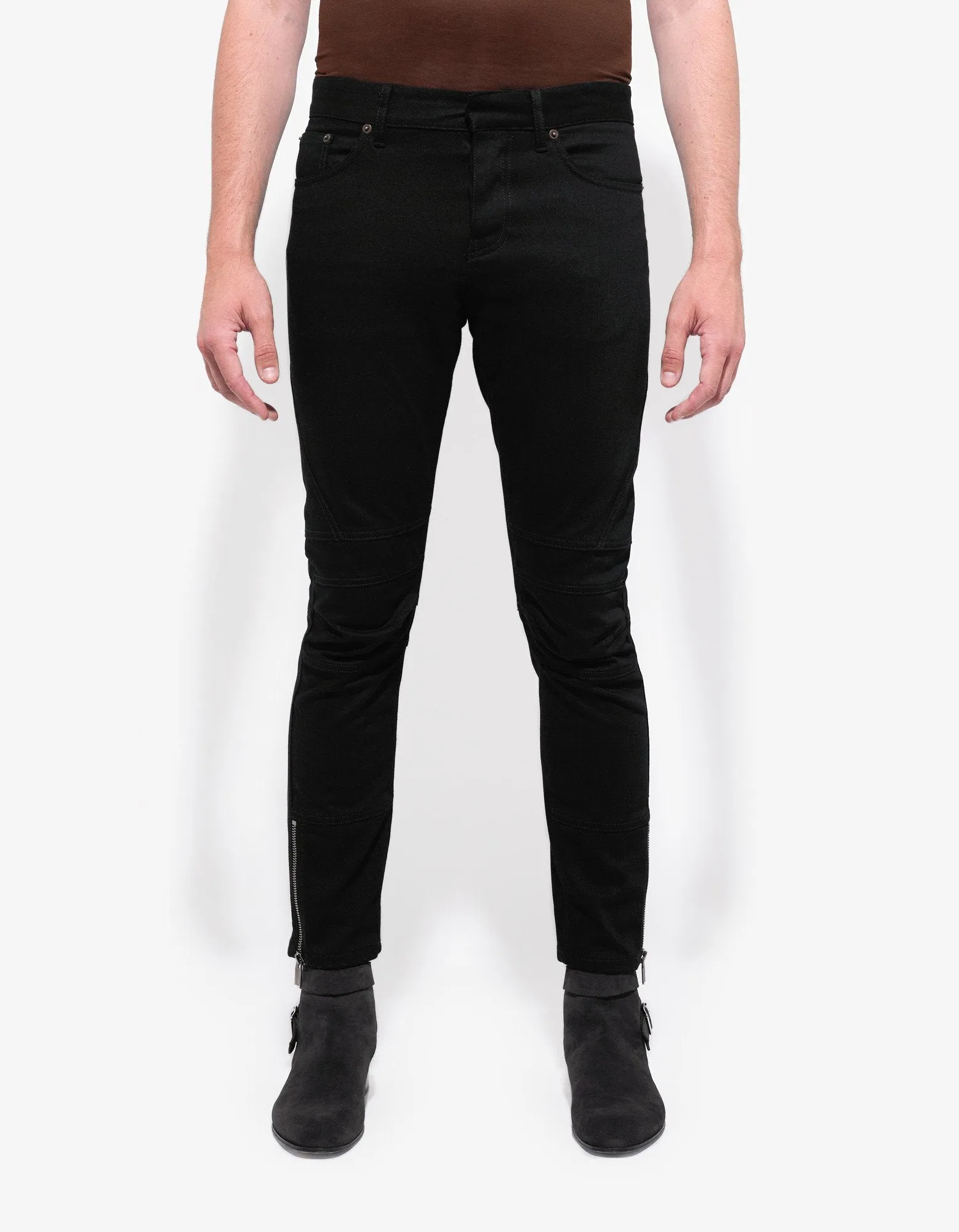 Black Motorcycle Skinny Jeans -