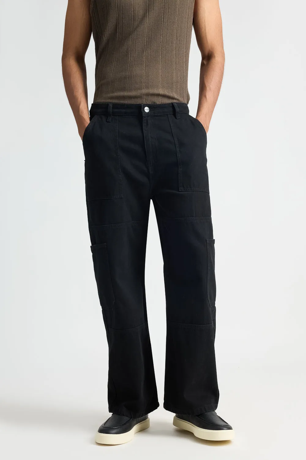 Black Pocket Men's Cargo Pants