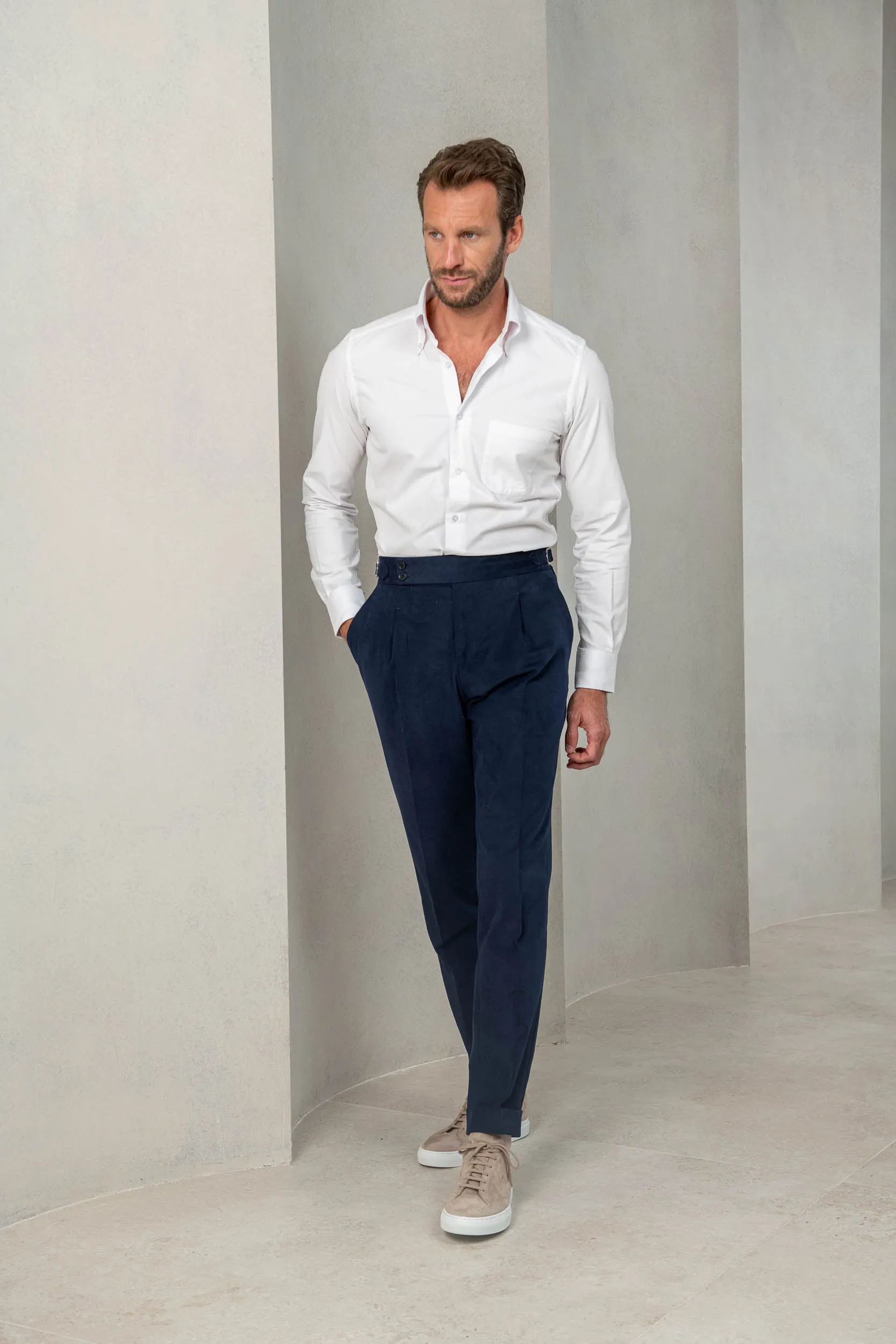 Blue cotton trousers "Soragna Capsule Collection" - Made in Italy