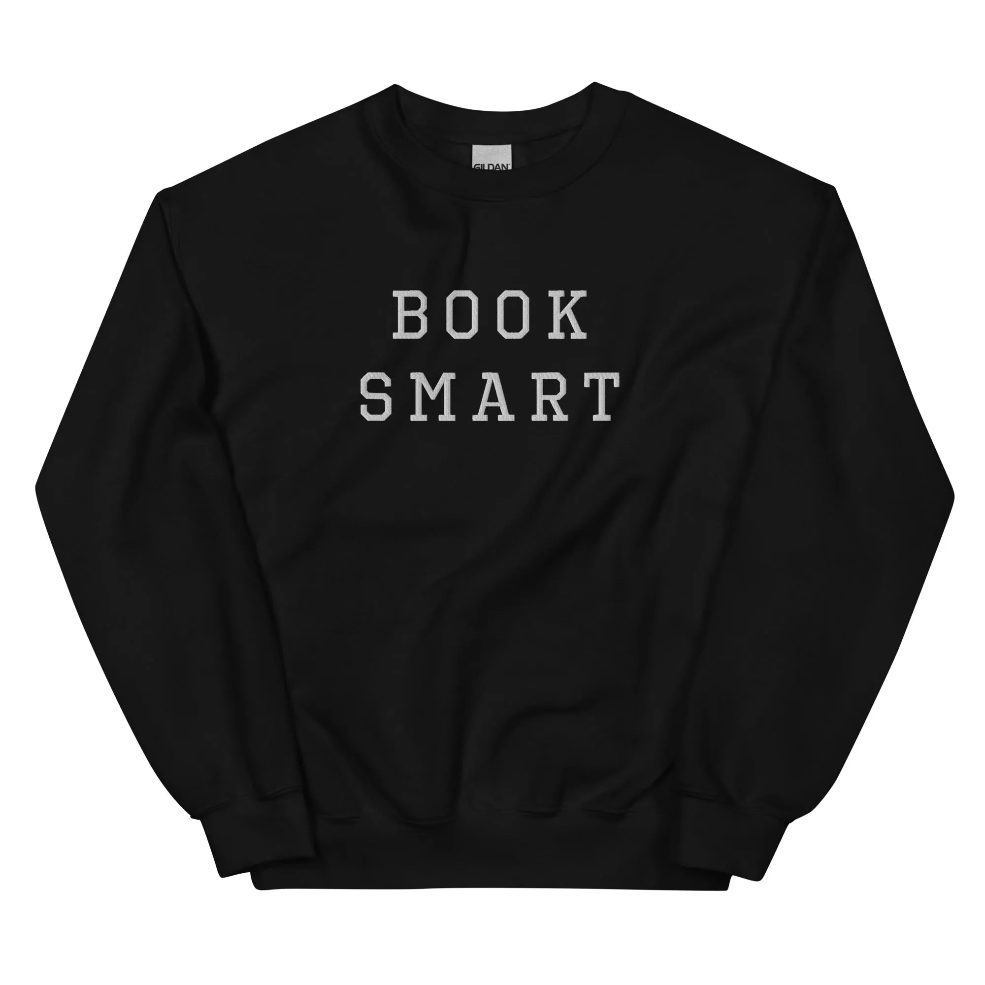 Book Smart Embroidered Sweatshirt-Black