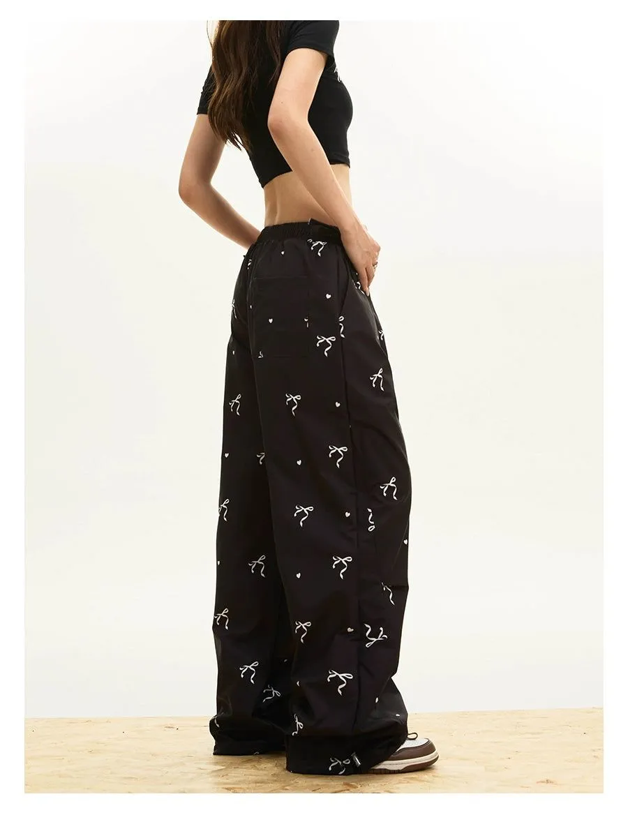 Bow Knot Print Track Pants