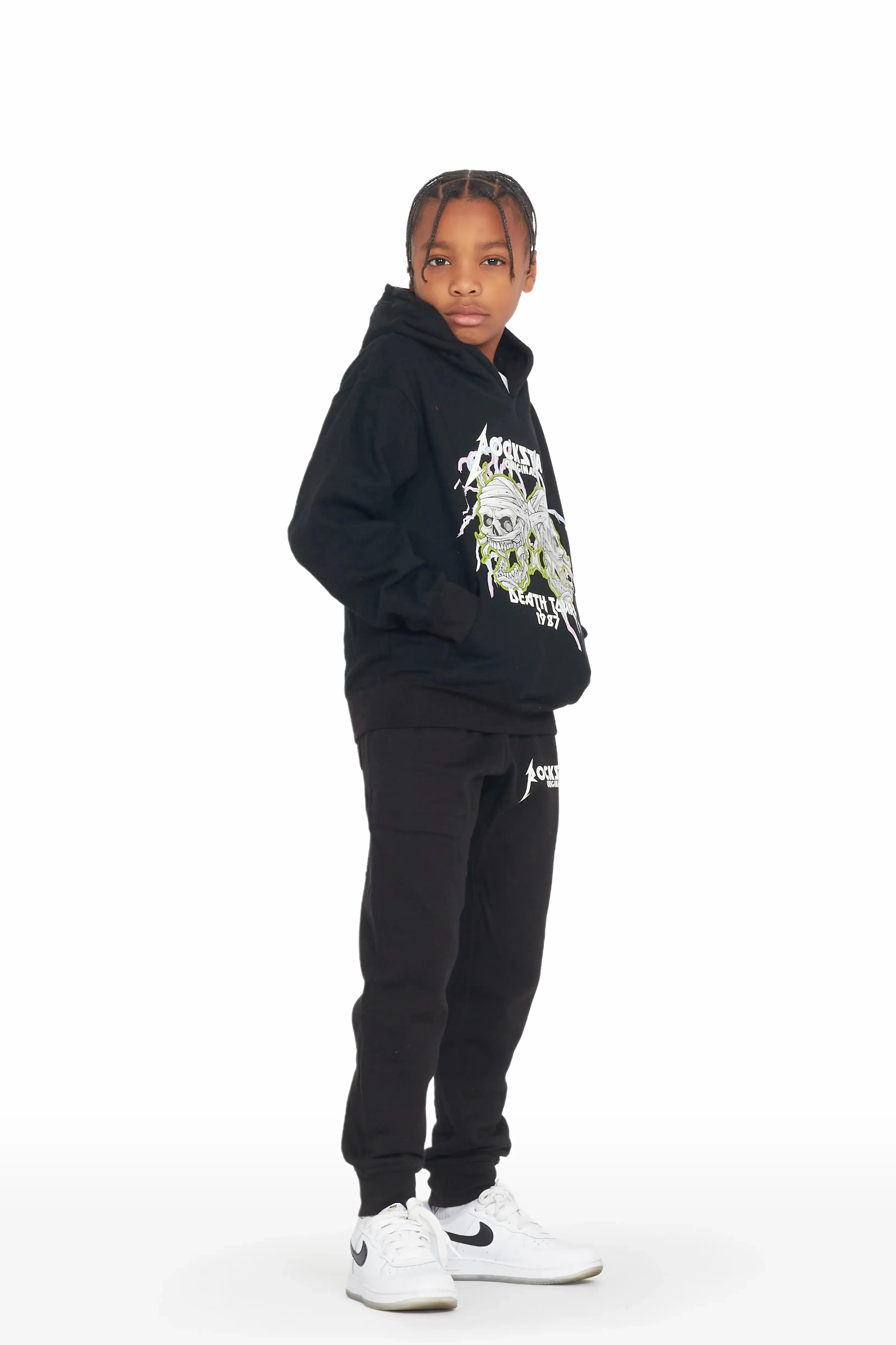 Boys Colt Black Hoodie Track Set