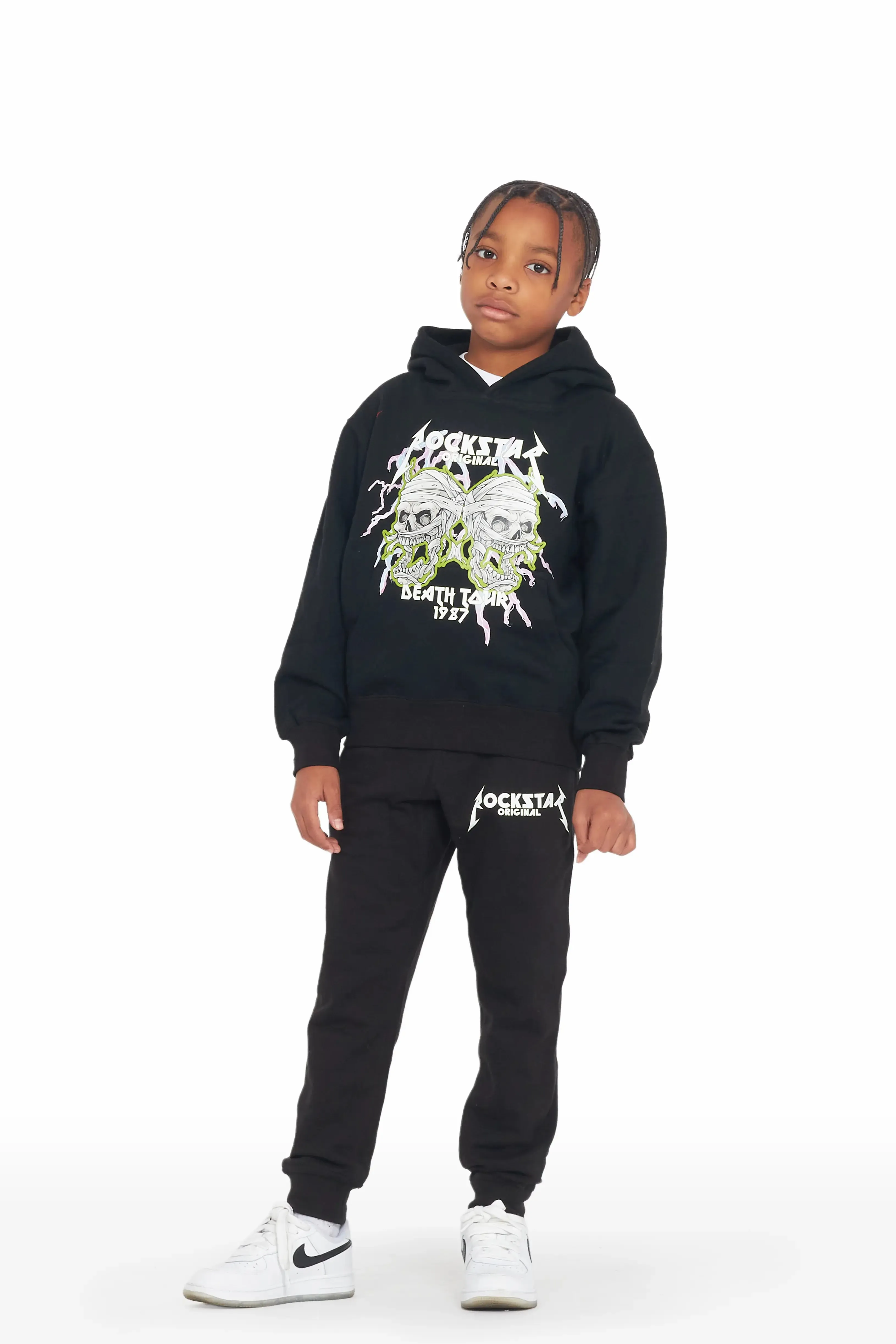 Boys Colt Black Hoodie Track Set