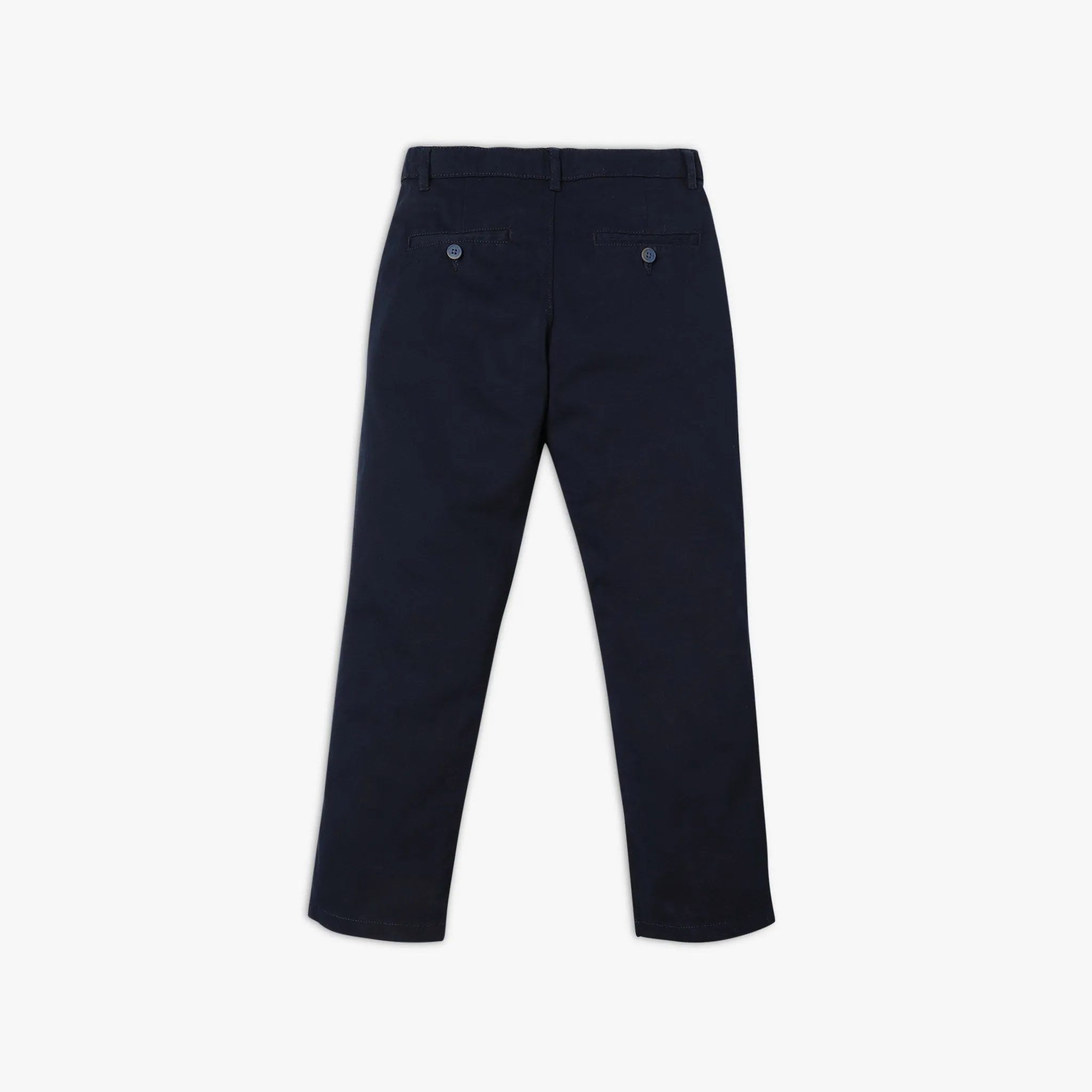 Boy's Regular Fit Solid Mid Rise Trousers