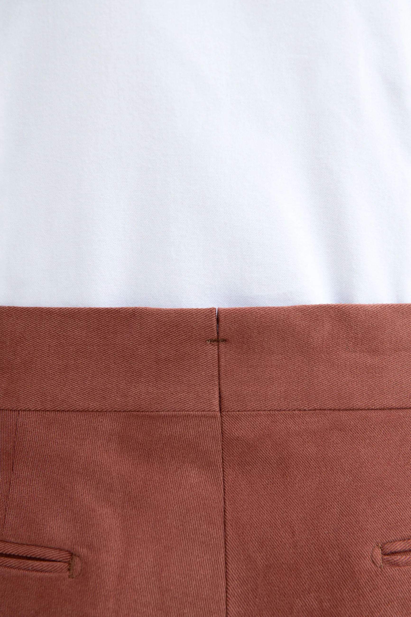 Premium Brick Cotton Trousers from the Soragna Capsule Collection - Luxuriously Crafted in Italy