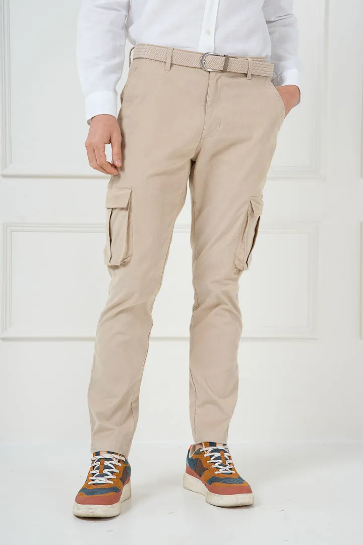 Buttercream Corduroy Stretch Cargo Pants