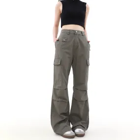 Buttoned Pockets Workwear Pants