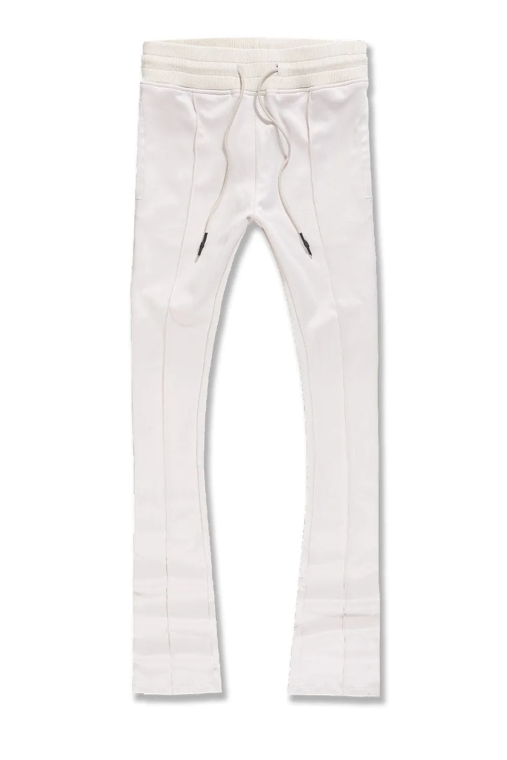 Calabria Mens Cream Stacked Track Pants