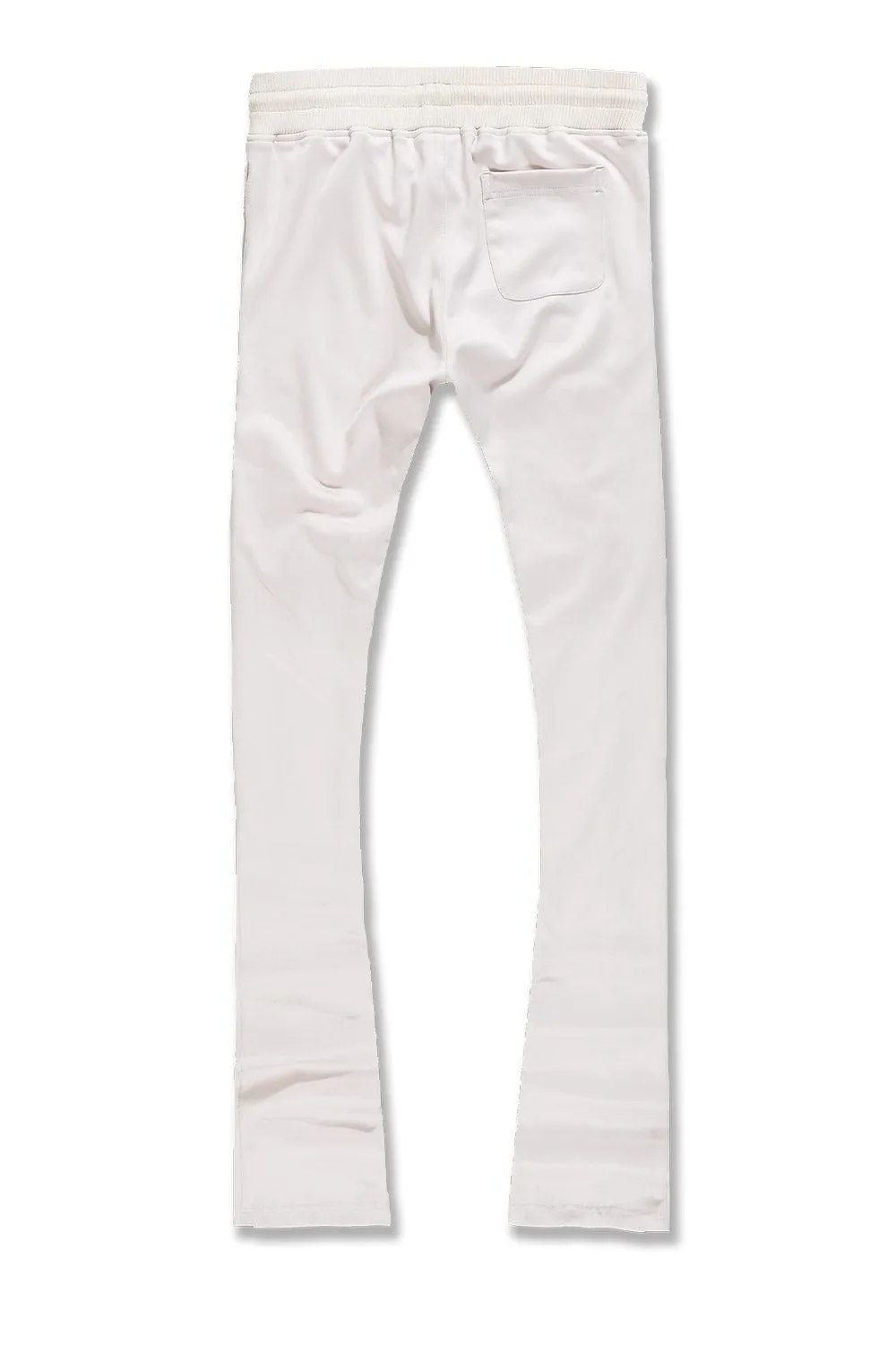 Calabria Mens Cream Stacked Track Pants