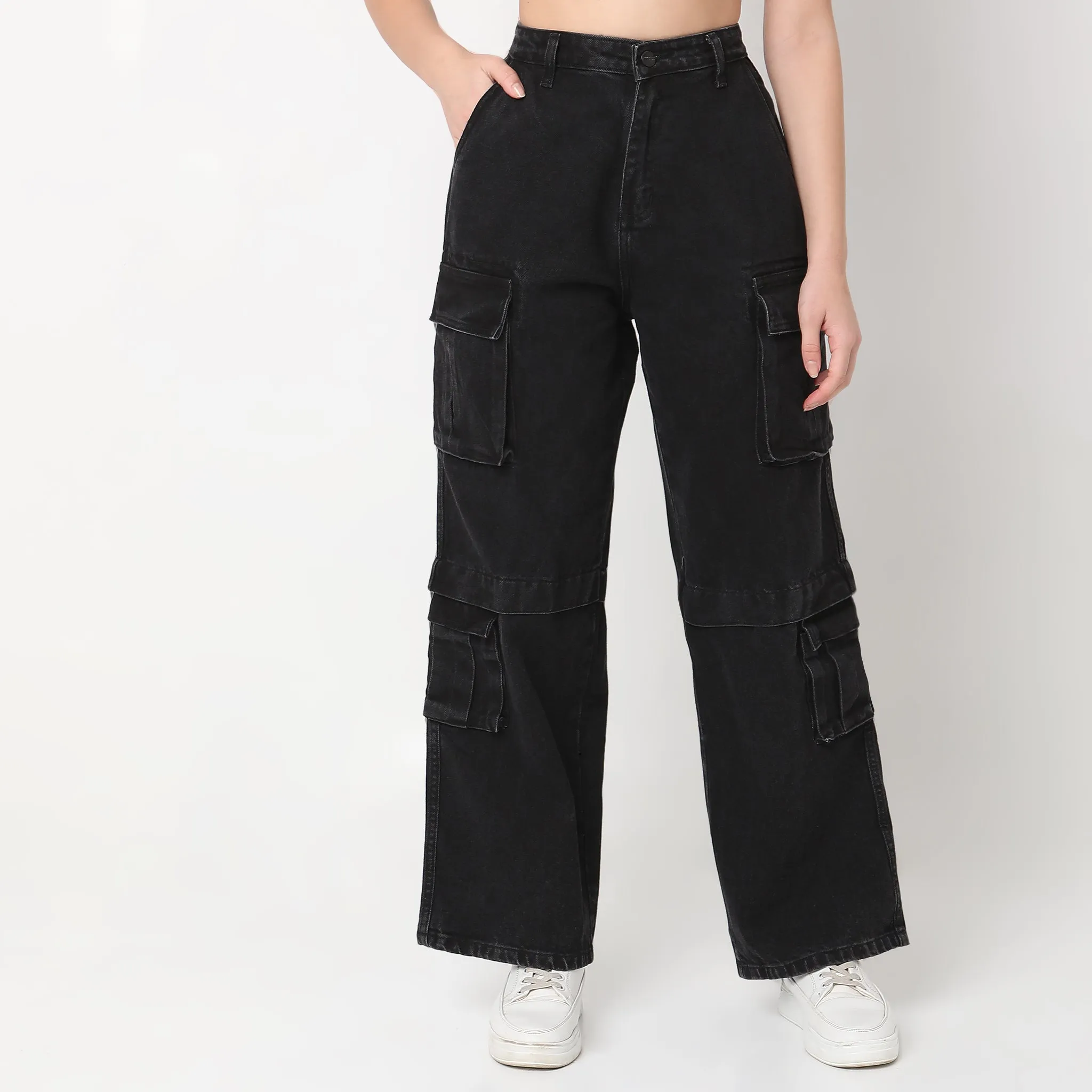 Cargo Fit High Rise Jeans