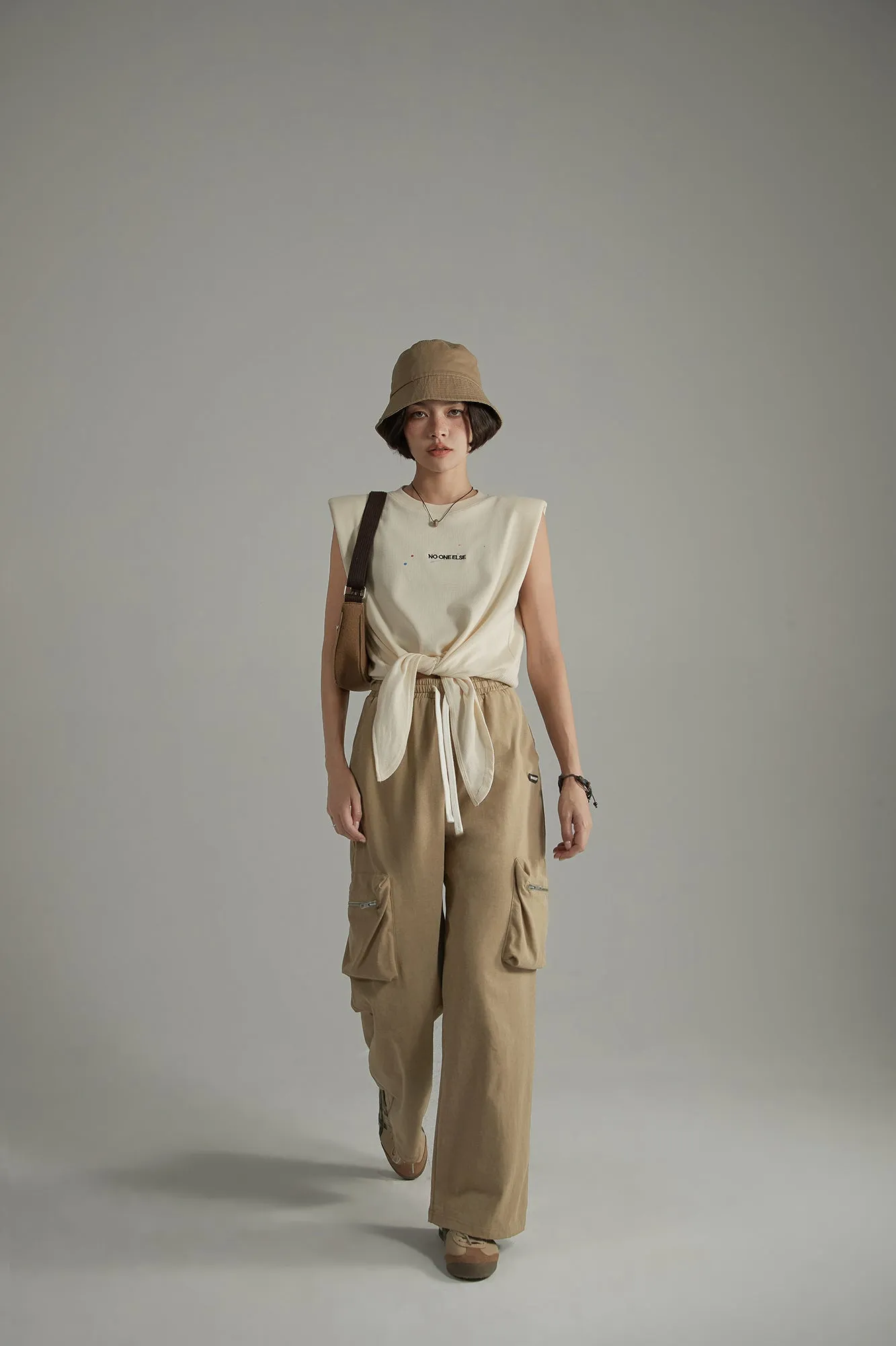 Cargo String Wide Casual Pants