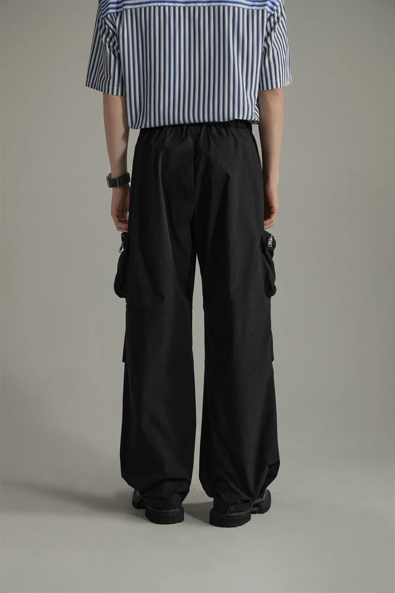 Casual Drawstring Wide Cargo Pants