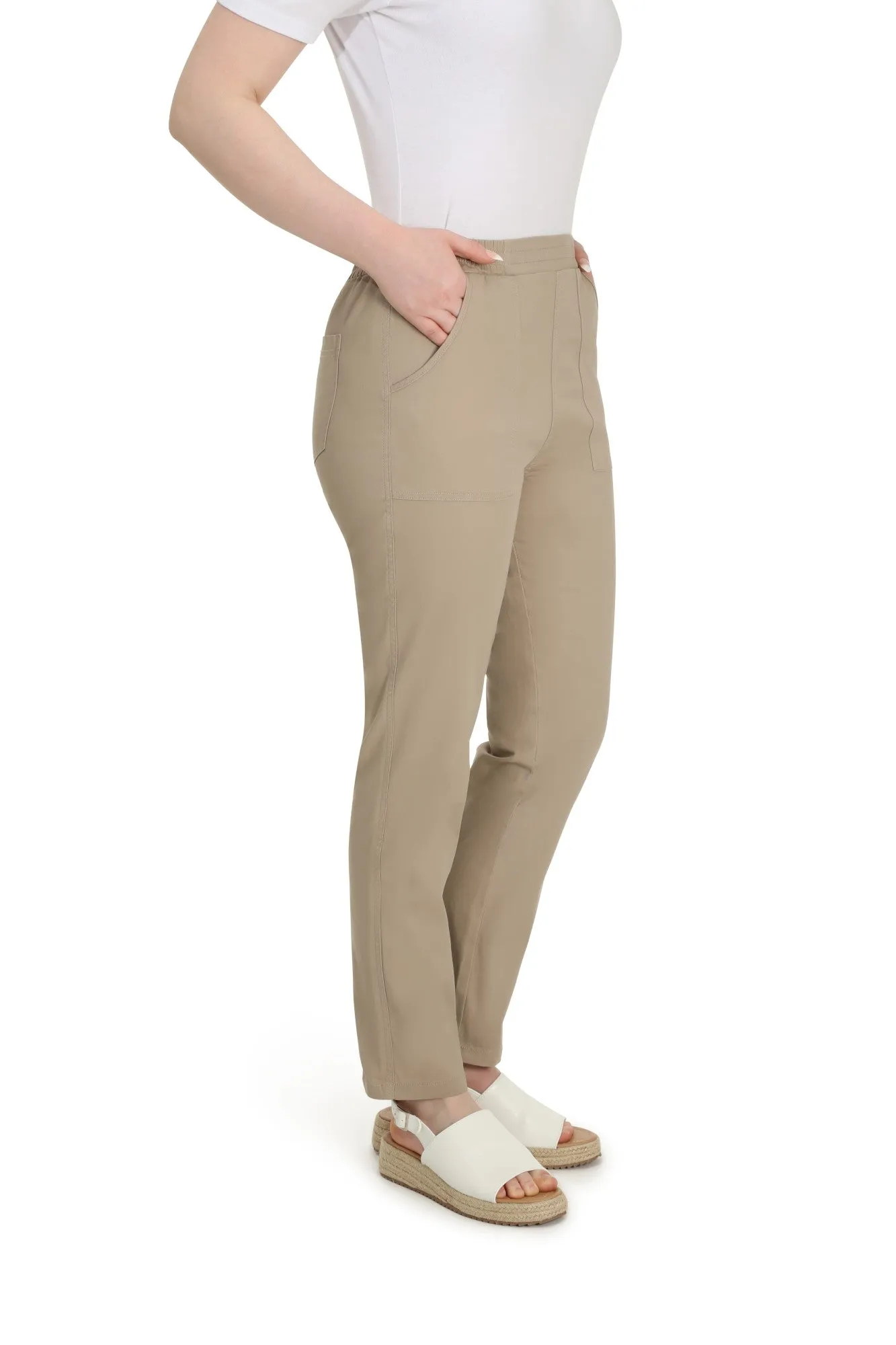 Casual pull on Short length Pants | SAND | 6817YR