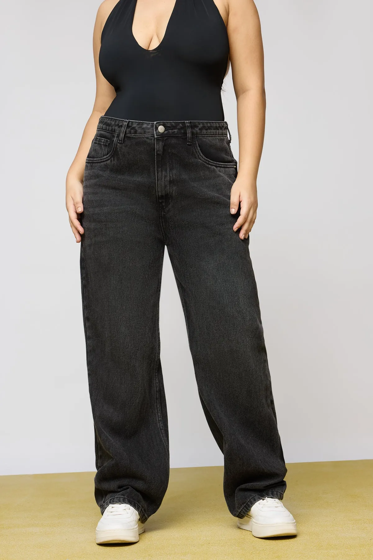 Charcoal Chic Curve Straight Jeans