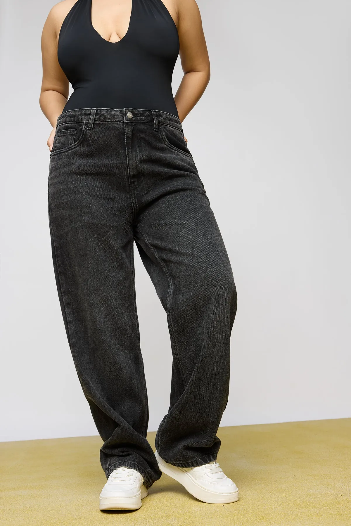 Charcoal Chic Curve Straight Jeans