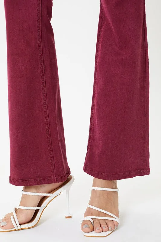 Optimized Title: Kancan Womens Cherry Mid Rise Bootcut Jeans - Flattering Fit & Stylish Comfort