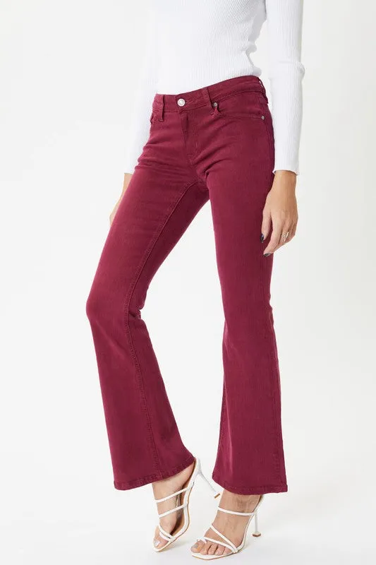 Optimized Title: Kancan Womens Cherry Mid Rise Bootcut Jeans - Flattering Fit & Stylish Comfort