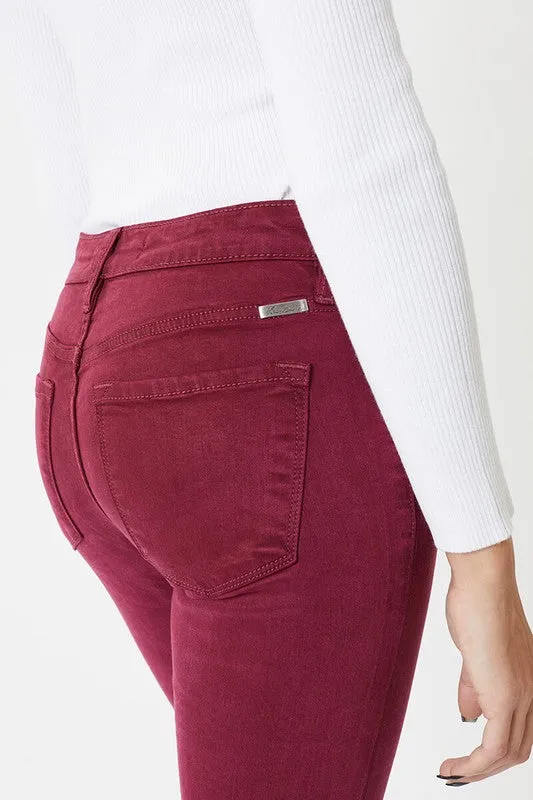 Optimized Title: Kancan Womens Cherry Mid Rise Bootcut Jeans - Flattering Fit & Stylish Comfort