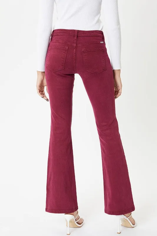 Optimized Title: Kancan Womens Cherry Mid Rise Bootcut Jeans - Flattering Fit & Stylish Comfort