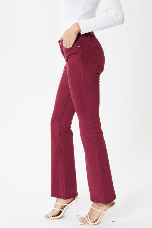 Optimized Title: Kancan Womens Cherry Mid Rise Bootcut Jeans - Flattering Fit & Stylish Comfort