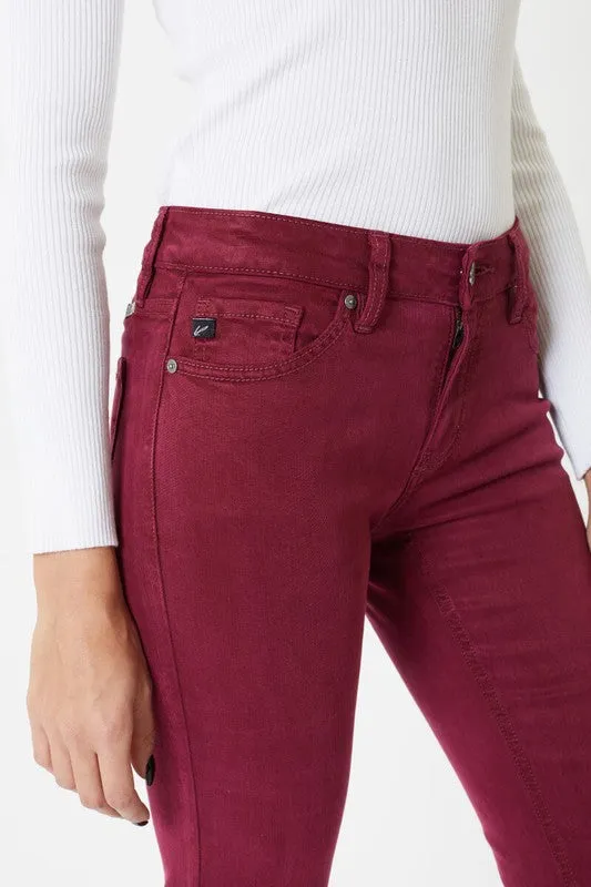 Optimized Title: Kancan Womens Cherry Mid Rise Bootcut Jeans - Flattering Fit & Stylish Comfort