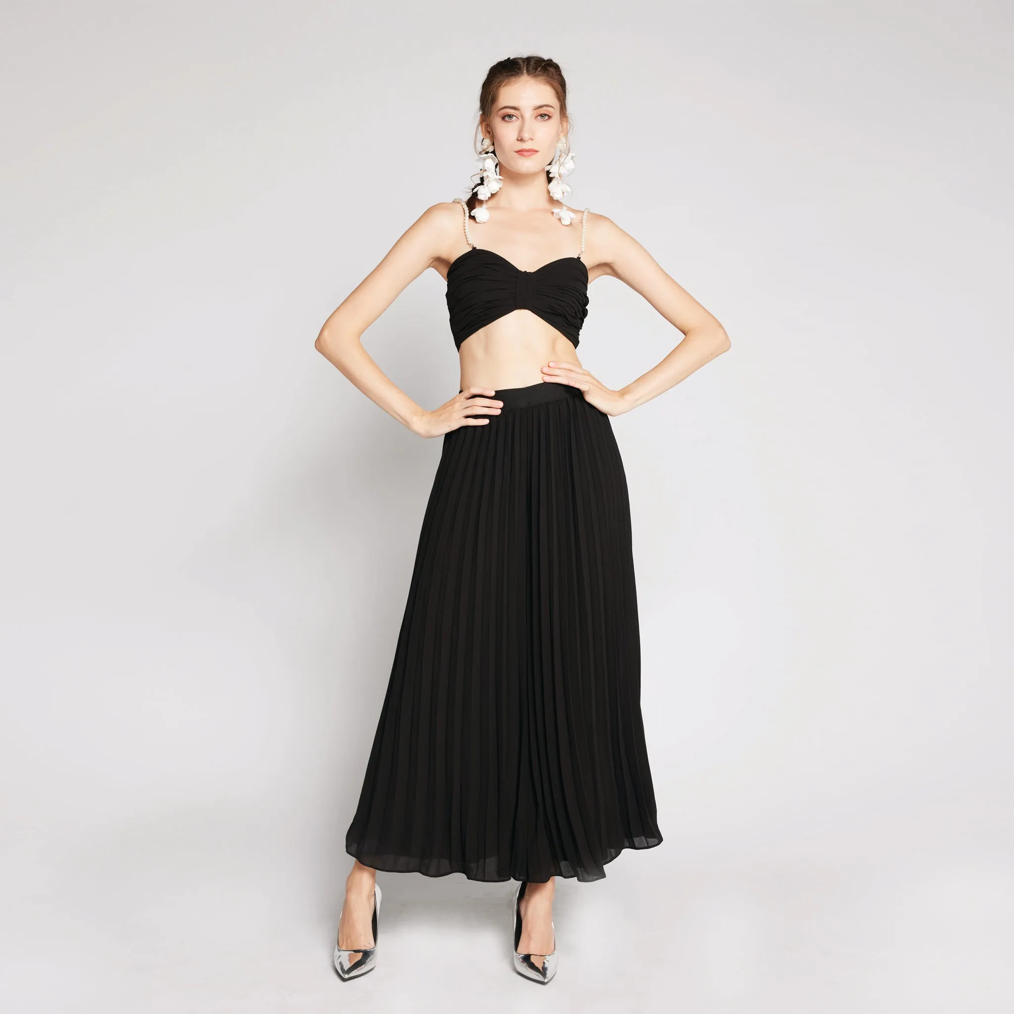 Chiffon Pleated Pants