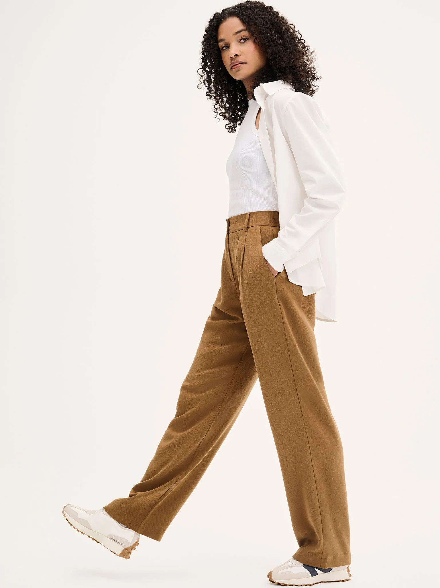 Cinnamon Straight Leg Trousers in Tobacco