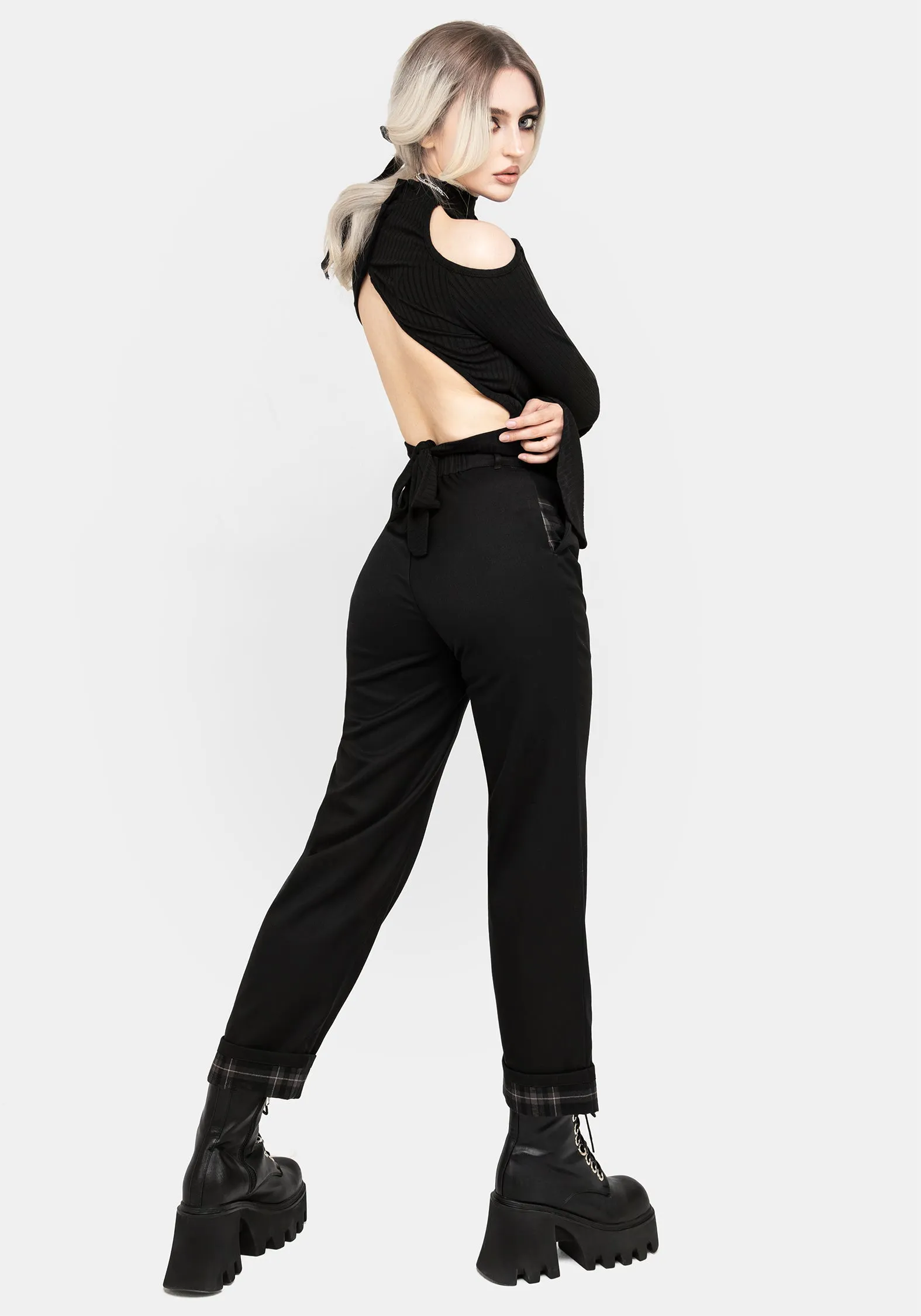 Enhanced Contrast Checkered Clover Trousers